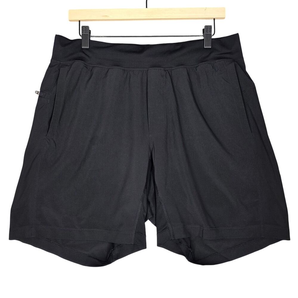 LULULEMON THE LINERLESS ATHLETIC SHORT 7" – BLACK – NO TAG - MEASURES SZ MEDIUM